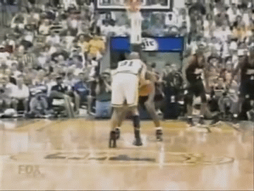 Reggie Miller with the "step back"
